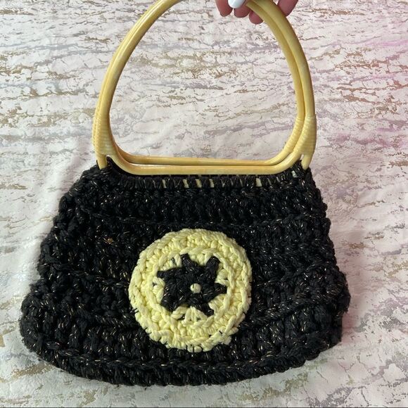 Vintage Crochet Carpet Handbag  - Picture 6 of 9